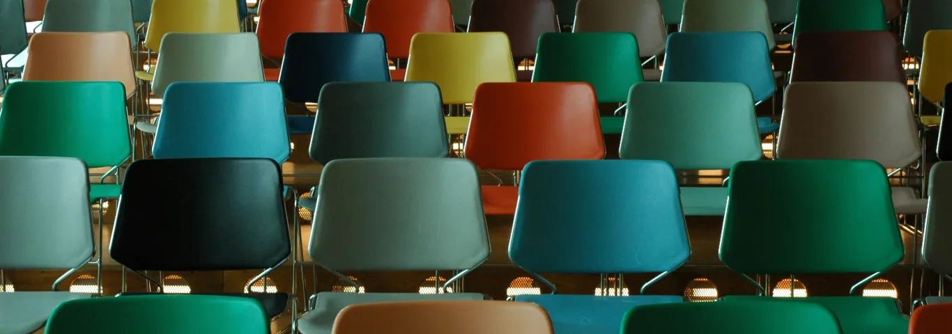 rows of empty desks