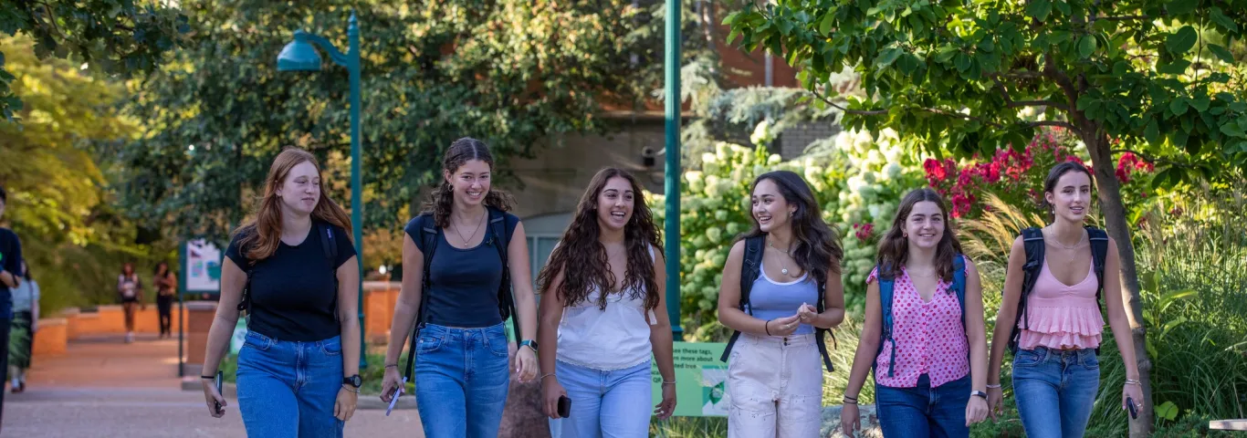 group of students walking to class