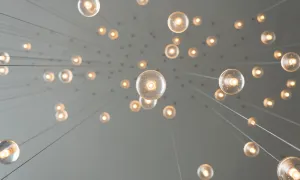 floating light bulbs