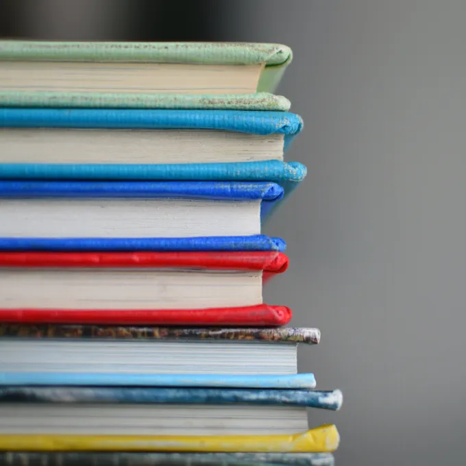 Stack of textbooks