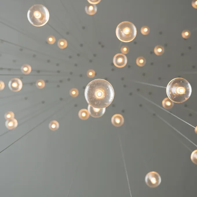 floating light bulbs